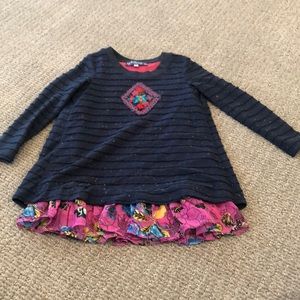 Girls long sleeve dress with V back